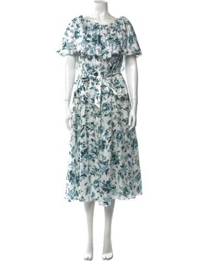 Pre-owned Erdem Floral Print Midi Length Dress In Multi