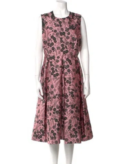 Pre-owned Erdem Floral Print Midi Length Dress In Pink