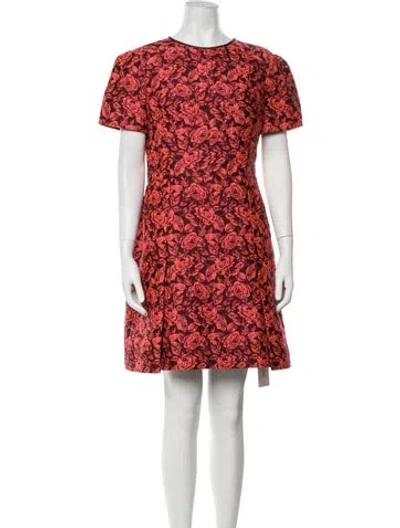Pre-owned Erdem Floral Print Midi Length Dress In Red