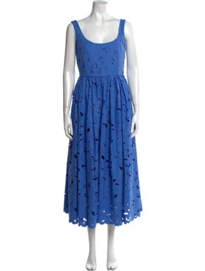 Pre-owned Erdem Floral Print Midi Length Dress W/ Tags In Blue