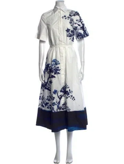 Pre-owned Erdem Floral Print Midi Length Dress W/ Tags In Multicolor