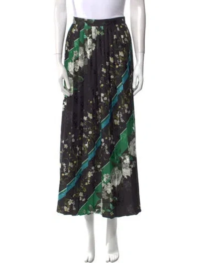 Pre-owned Erdem Floral Print Midi Length Skirt In Black
