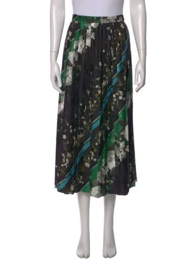 Pre-owned Erdem Floral Print Midi Length Skirt In Black