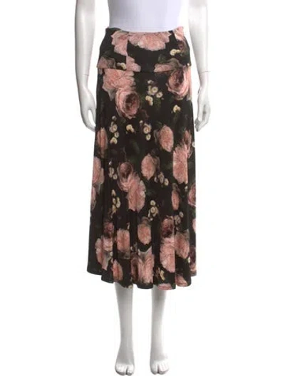 Pre-owned Erdem Floral Print Midi Length Skirt In Multi
