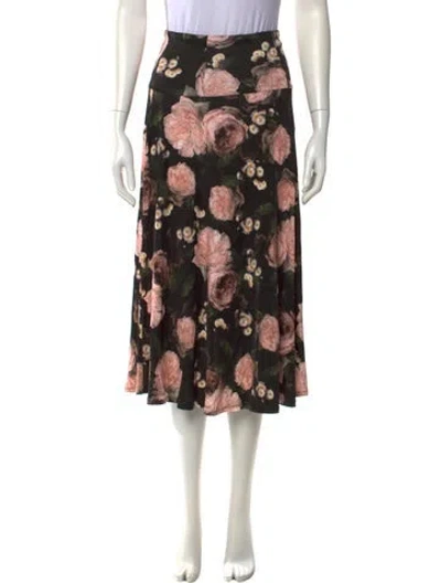 Pre-owned Erdem Floral Print Midi Length Skirt In Multi