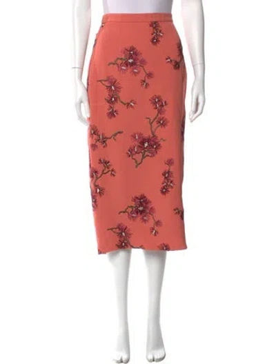 Pre-owned Erdem Floral Print Midi Length Skirt In Multi