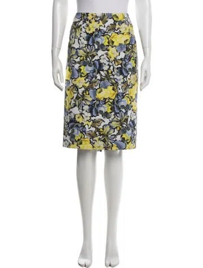 Pre-owned Erdem Floral Print Midi Length Skirt In Multi