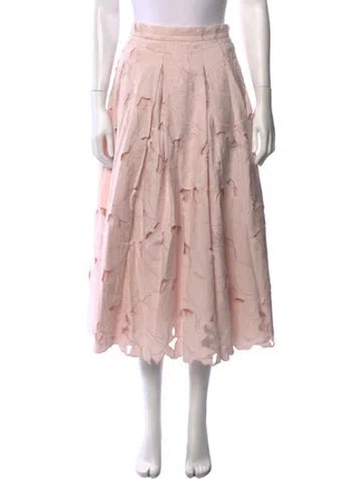 Pre-owned Erdem Floral Print Midi Length Skirt In Pink