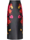 Erdem Gabardine Midi Pencil Skirt In Black