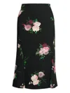 Erdem Womens Painted Rose Black Floral A-line Stretch-woven Midi Skirt In Multi