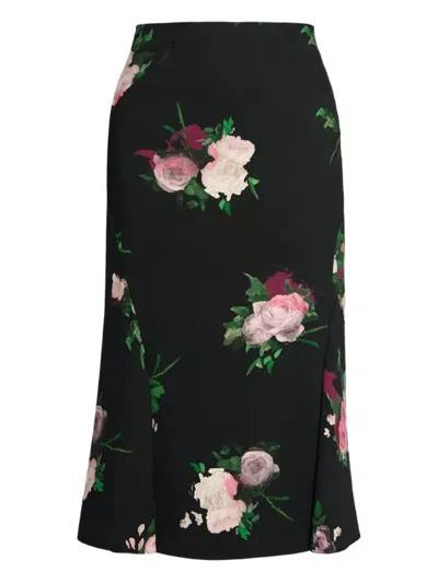 Erdem Floral-print Midi Skirt In Multi