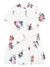 Erdem Tiered Floral-print Cotton-poplin Mini Shirt Dress In White