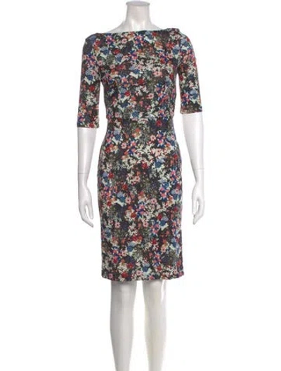 Pre-owned Erdem Floral Print Mini Dress In Black