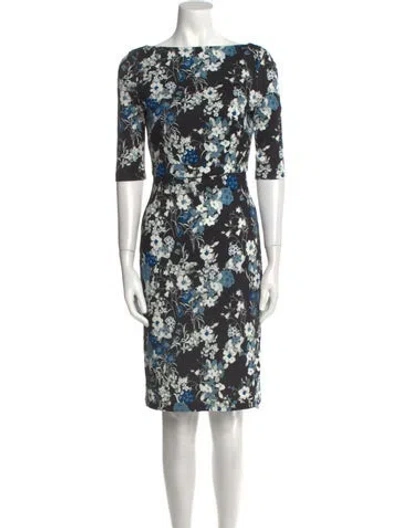 Pre-owned Erdem Floral Print Mini Dress In Black
