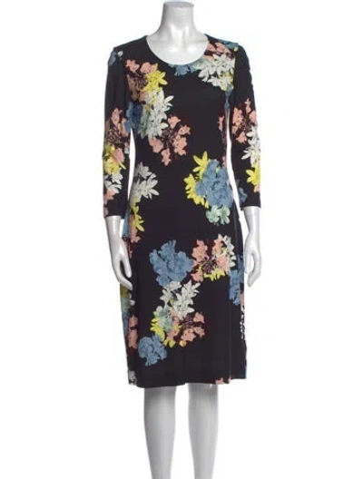 Pre-owned Erdem Floral Print Mini Dress In Black