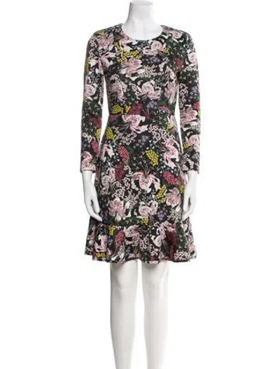 Pre-owned Erdem Floral Print Mini Dress In Black