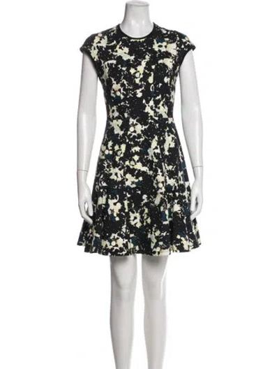 Pre-owned Erdem Floral Print Mini Dress In Black