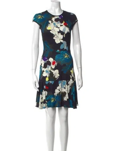 Pre-owned Erdem Floral Print Mini Dress In Black