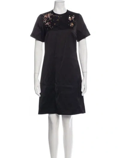 Pre-owned Erdem Floral Print Mini Dress In Black
