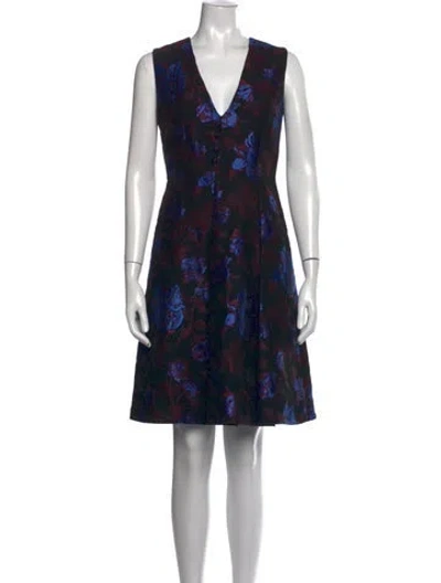 Pre-owned Erdem Floral Print Mini Dress In Black