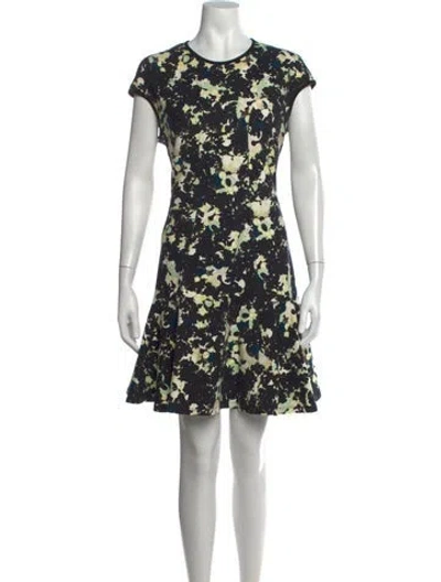 Pre-owned Erdem Floral Print Mini Dress In Black