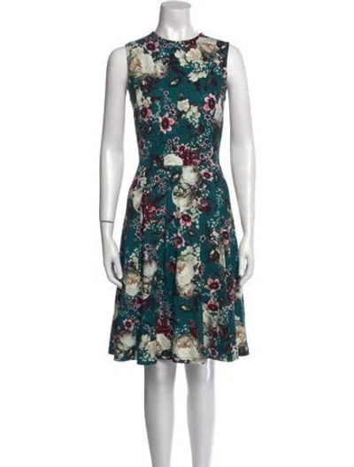 Pre-owned Erdem Floral Print Mini Dress In Blue