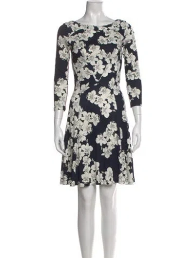 Pre-owned Erdem Floral Print Mini Dress In Blue