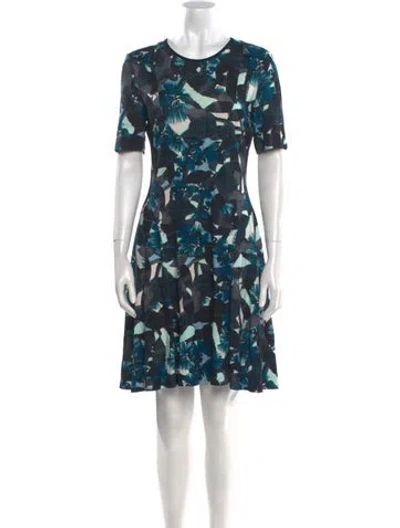 Pre-owned Erdem Floral Print Mini Dress In Blue