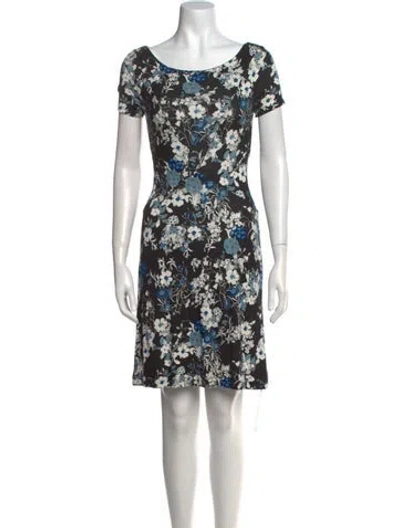 Pre-owned Erdem Floral Print Mini Dress In Blue