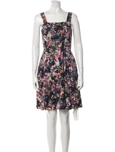 Pre-owned Erdem Floral Print Mini Dress In Blue