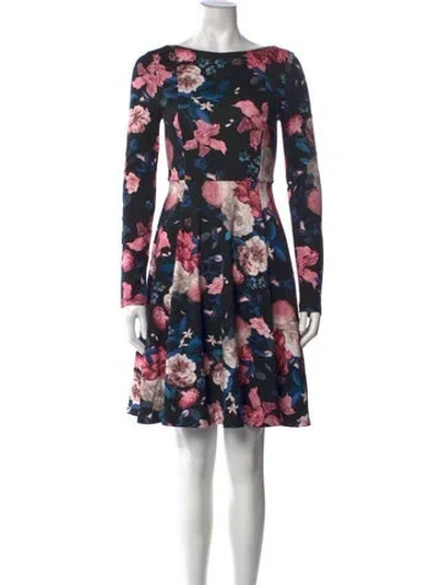 Pre-owned Erdem Floral Print Mini Dress In Blue