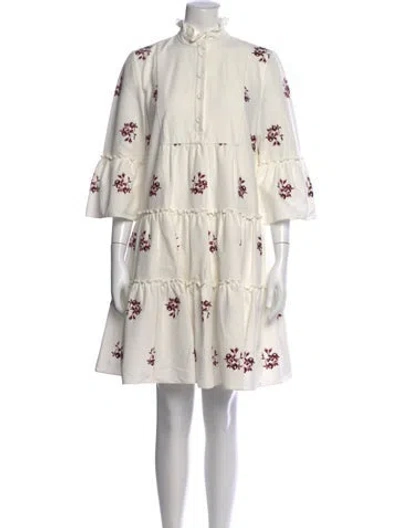 Pre-owned Erdem Floral Print Mini Dress In Multi