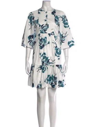 Pre-owned Erdem Floral Print Mini Dress In Multi