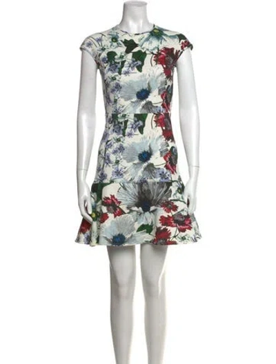 Pre-owned Erdem Floral Print Mini Dress In Multi