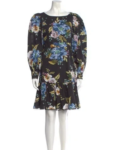 Pre-owned Erdem Floral Print Mini Dress In Multicolor