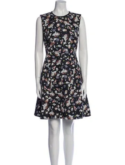 Pre-owned Erdem Floral Print Mini Dress In Neutral