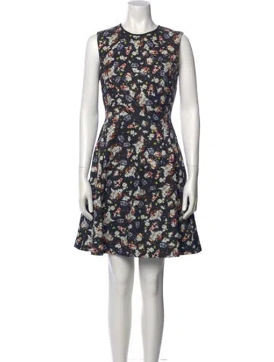 Pre-owned Erdem Floral Print Mini Dress In Neutral