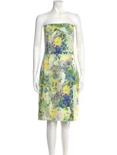 Pre-owned Erdem Floral Print Mini Dress In Neutral