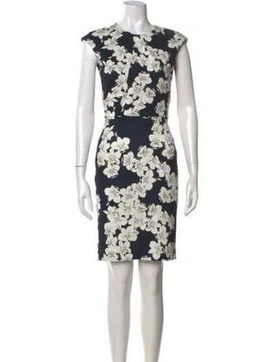 Pre-owned Erdem Floral Print Mini Dress In Neutral