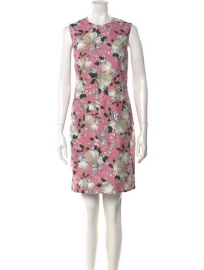 Pre-owned Erdem Floral Print Mini Dress In Pink