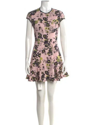 Pre-owned Erdem Floral Print Mini Dress In Pink