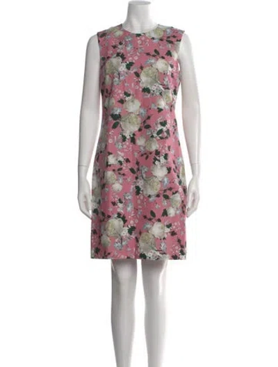 Pre-owned Erdem Floral Print Mini Dress In Pink
