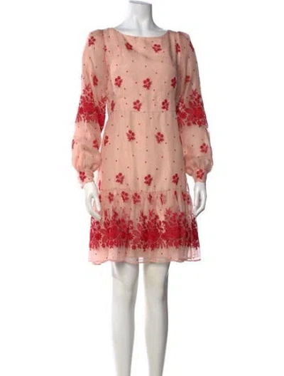 Pre-owned Erdem Floral Print Mini Dress In Pink