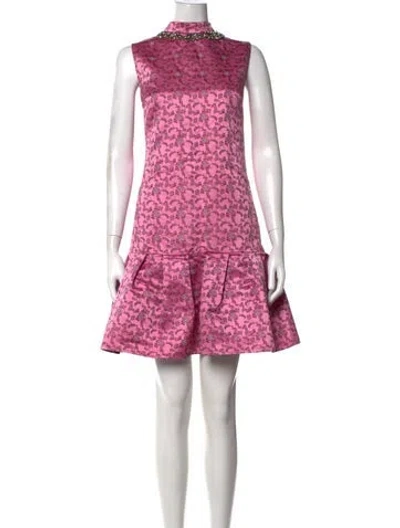 Pre-owned Erdem Floral Print Mini Dress In Pink