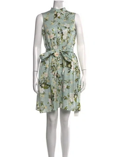 Pre-owned Erdem Floral Print Mini Dress In Purple