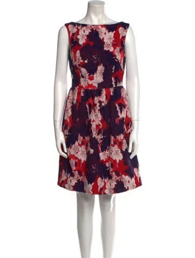 Pre-owned Erdem Floral Print Mini Dress In Red