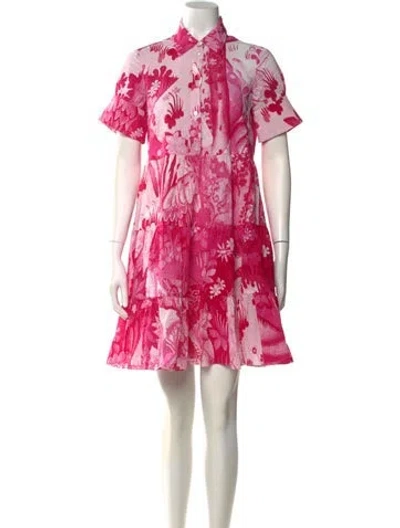 Pre-owned Erdem Floral Print Mini Dress In Red