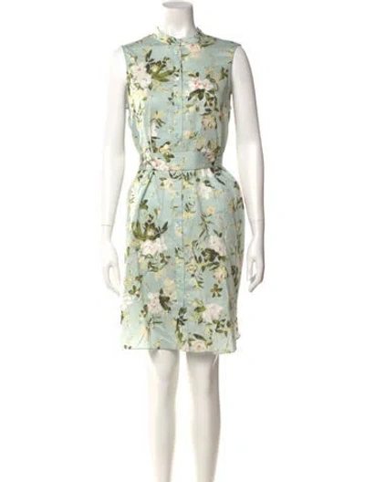 Pre-owned Erdem Floral Print Mini Dress In Transparent