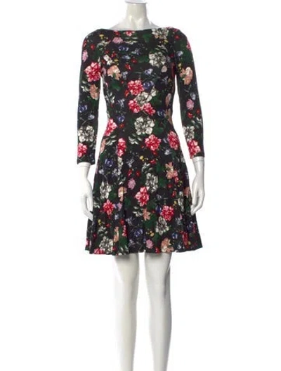 Pre-owned Erdem Floral Print Mini Dress W/ Tags In Black