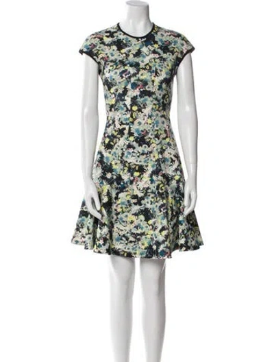 Pre-owned Erdem Floral Print Mini Dress In White